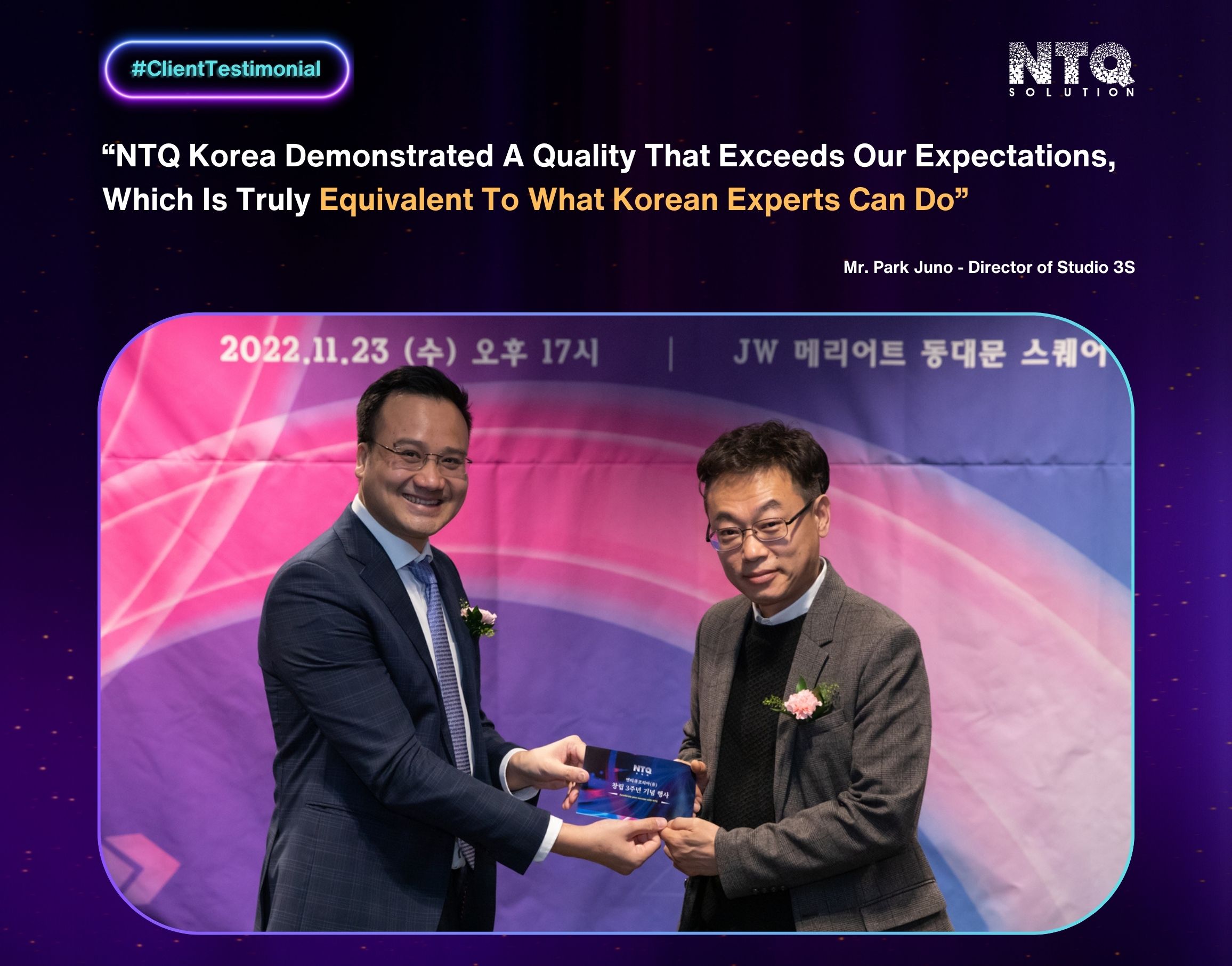 Studio 3S: “NTQ Korea’s Capabilities Are Truly Equivalent To What Korean Experts Can Do”