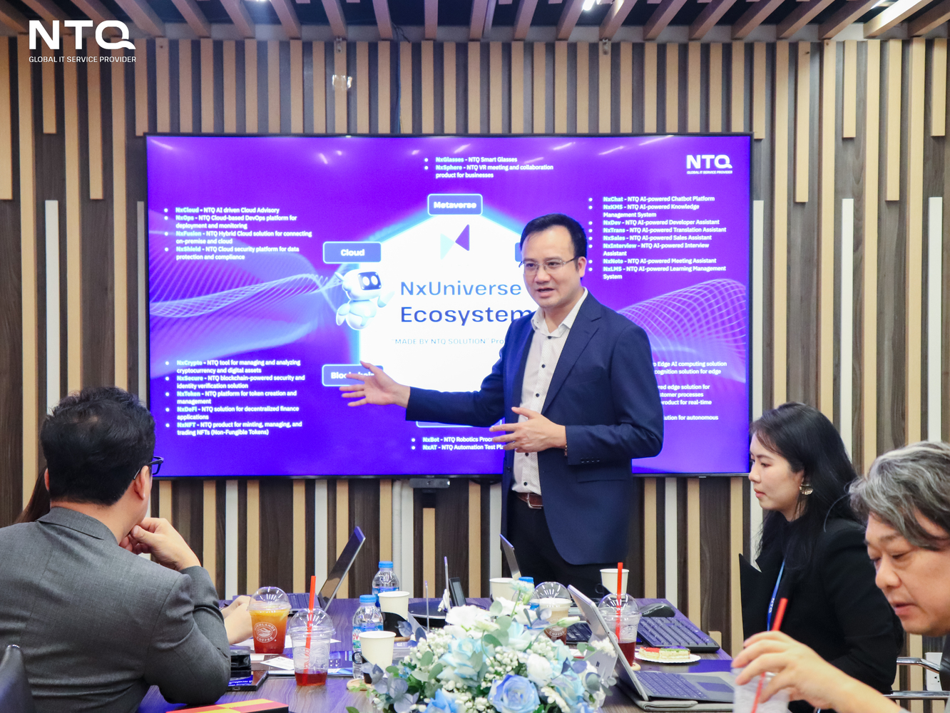 NTQ's CEO presented NxUniverse - A Specialized AI Ecosystem developed by NTQ offering comprehensive tools that harness productivity across various operational aspects & business activities 