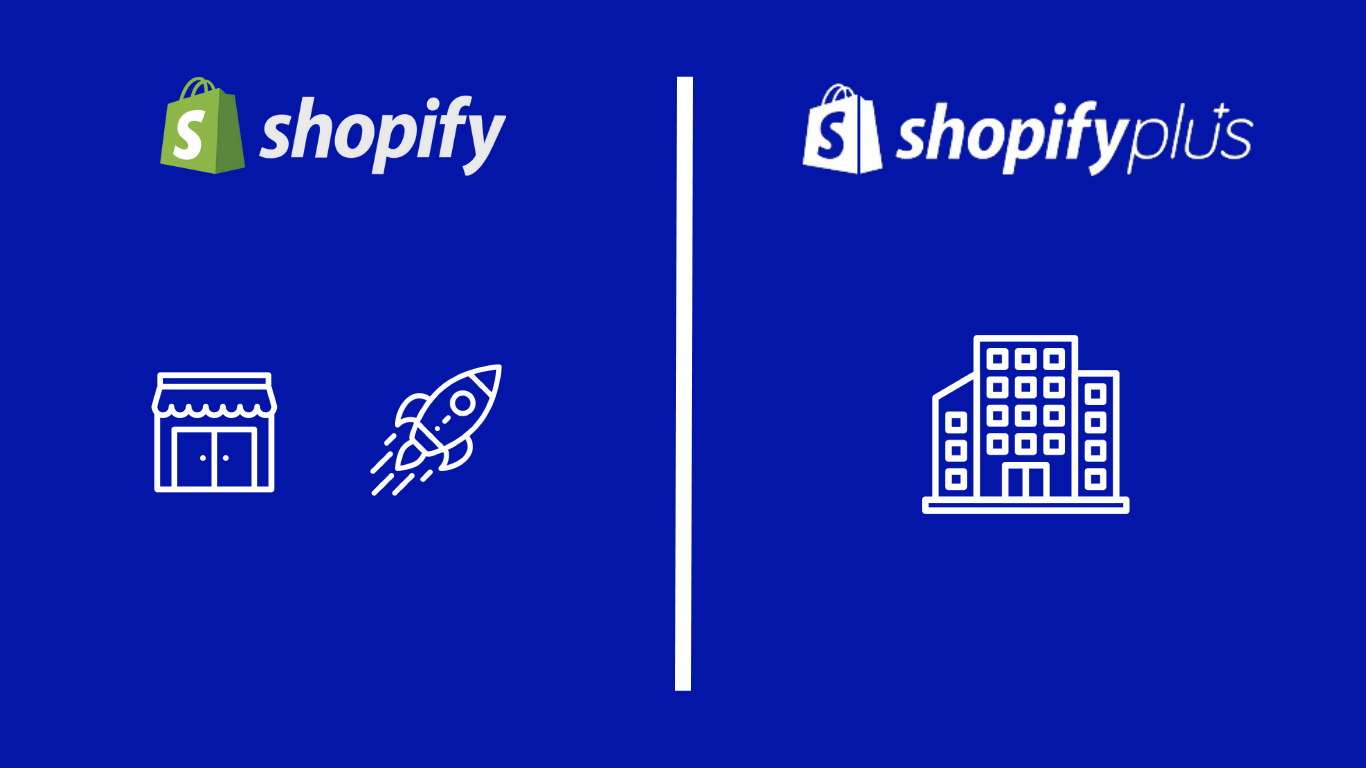 Shopify suits small businesses and start ups and Shopify Plus suits enterprises.
